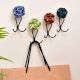 Ceramic Multicolor Flower Wall Hook for Keys in Set of 4